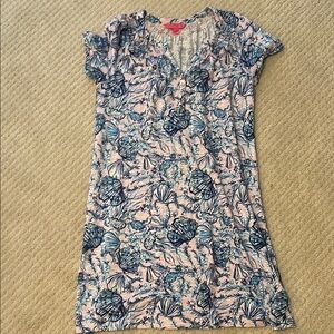 Lilly Pulitzer Blue and Pink Floral Mini Dress